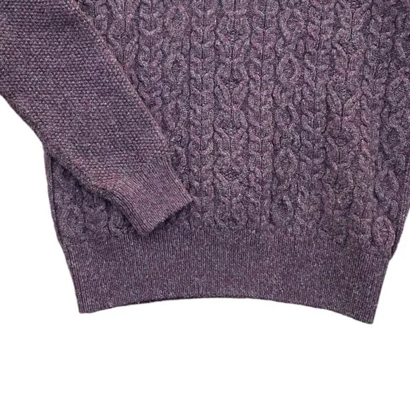 Joseph Abboud Wool Cable Knit Grandpa Sweater Preppy Old Money Fisherman-M - Picture 4 of 11